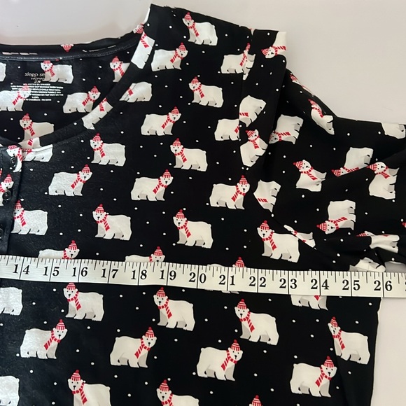 NWT Sleep Sense Christmas Polar Bear Print Pajama Set Size: XL/XXL - Picture 3 of 8